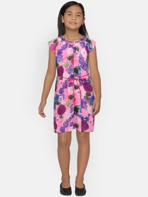 

Peppermint Girls Multicoloured Printed Fit & Flare Dress, Multi