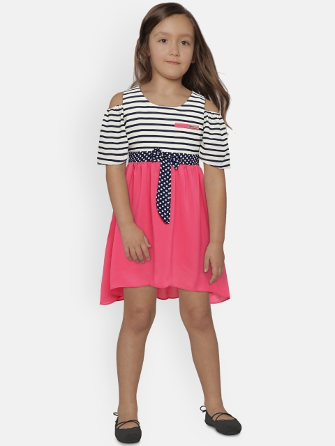 

Peppermint Girls Fuchsia & Blue Fit and Flare Dress