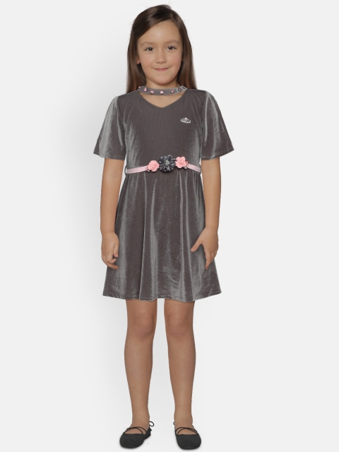 

Peppermint Girls Grey Fit and Flare Dress