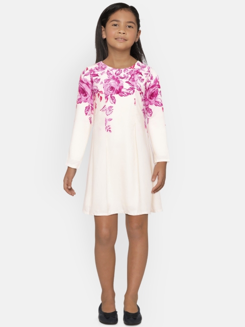 

Peppermint Girls White & Pink A-Line Dress