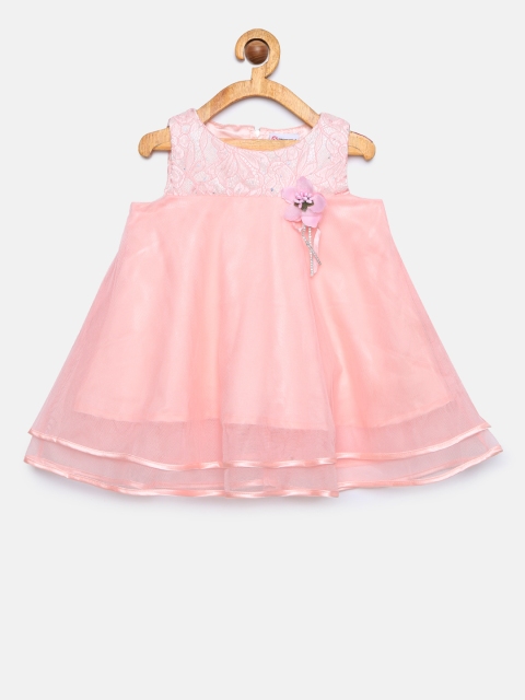 

Peppermint Girls Peach-Coloured Embellished Empire Dress