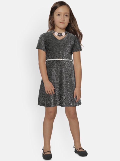 

Peppermint Girls Embellished Black Fit and Flare Dress