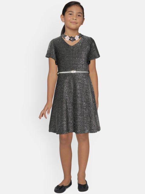 

Peppermint Girls Embellished Black Fit and Flare Dress