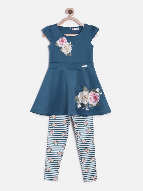 

Peppermint Girls Blue Fit and Flare Dress