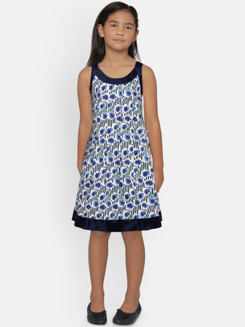 

Peppermint Girls Blue & White Fit and Flare Dress