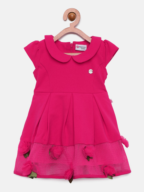 

Peppermint Girls Pink Solid Fit and Flare Dress