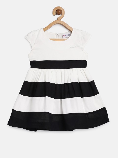 

Peppermint Girls Off-White & Black Fit and Flare Dress