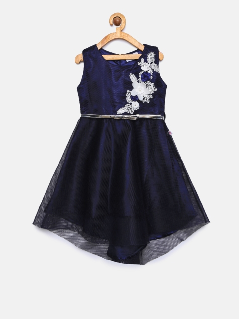 

Peppermint Girls Navy Blue Fit and Flare Dress