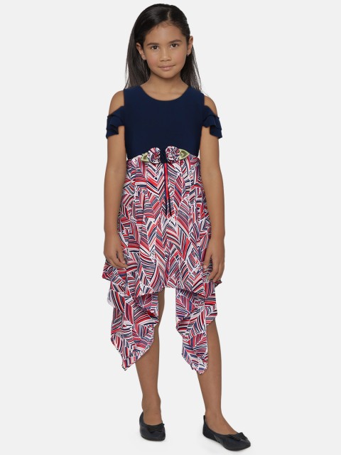 

Peppermint Girls Multicoloured Printed Fit and Flare Dress, Multi