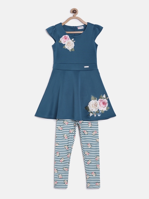 

Peppermint Girls Blue Fit and Flare Dress