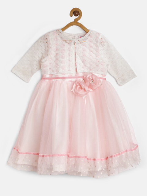 

Peppermint Girls Pink Printed Fit and Flare Dress