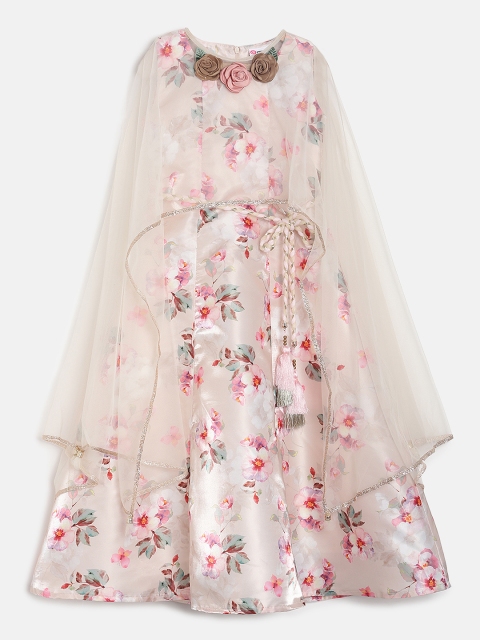 

Peppermint Girls Beige Printed Maxi Dress