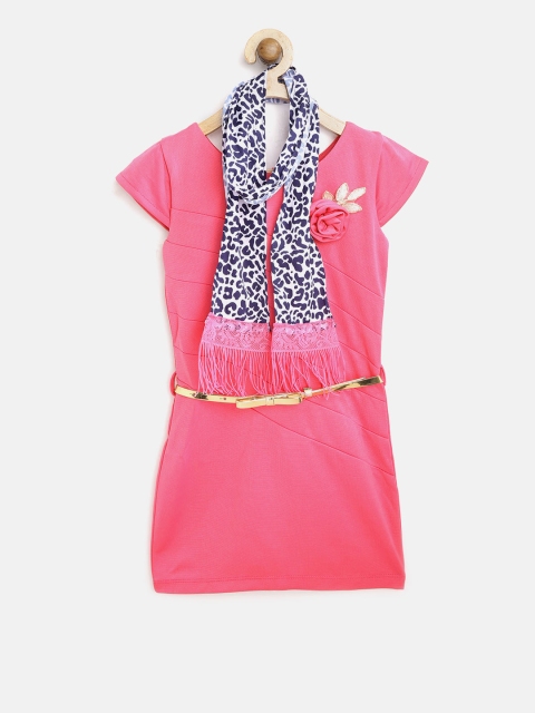

Peppermint Girls Pink Self Striped Sheath Dress