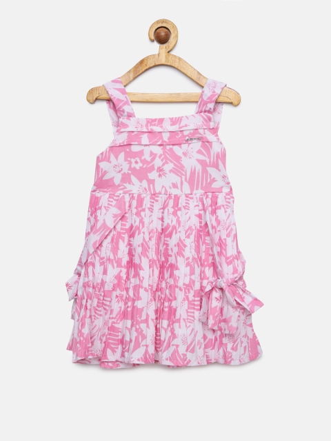 

Peppermint Girls Pink Floral Print A-Line Dress