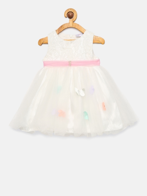 

Peppermint Girls White Fit and Flare Embellished Dress