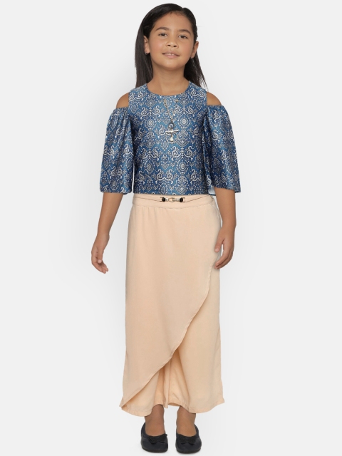 

Peppermint Girls Blue Printed Top with Palazzos