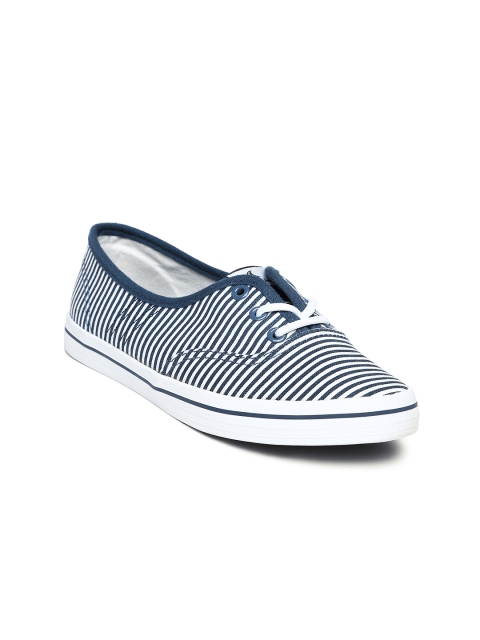 

Mast & Harbour Women White & Blue Striped Casual shoes