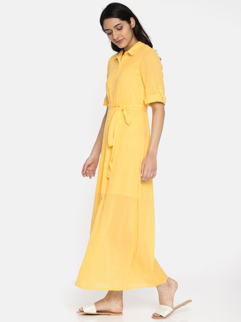 

Vero Moda Women Yellow Solid Maxi Dress