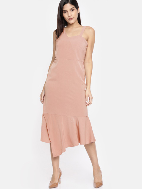 

Vero Moda Women Pink Solid Sheath Dress