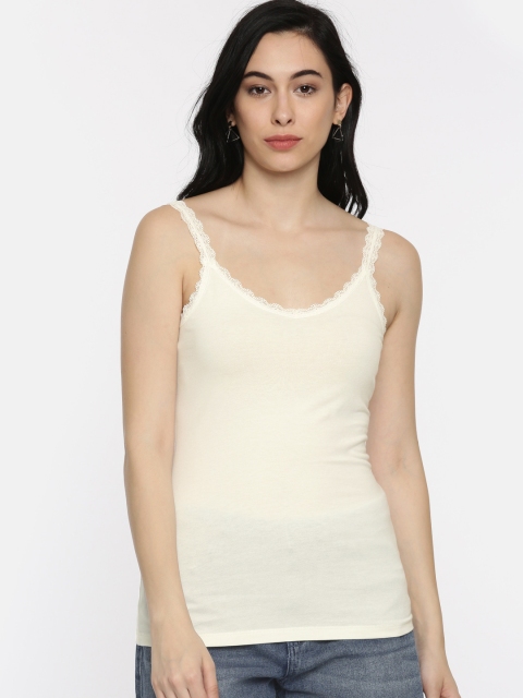 

Vero Moda Women Off-White Solid Camisole Top