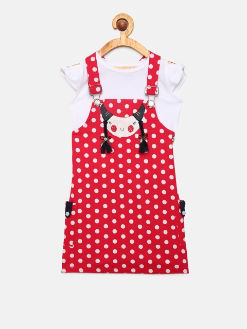 

Peppermint Girls Red Pinafore Dress with T-shirt