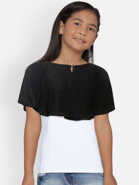 

Peppermint Girls Black Solid Open Front Shrug