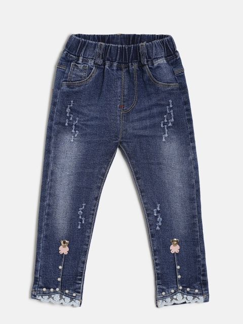 

Peppermint Girls Navy Blue Embellished Jeggings