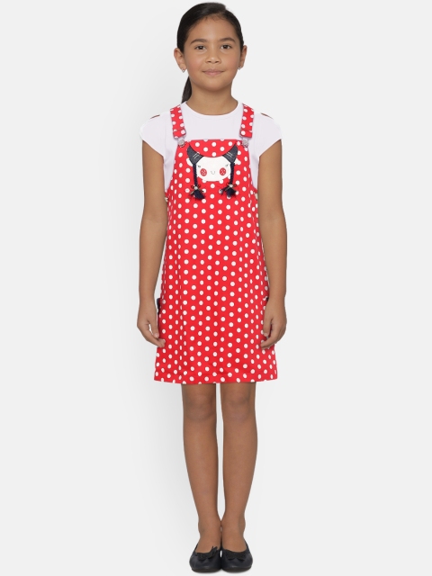 

Peppermint Girls Red & White Pinafore Dress