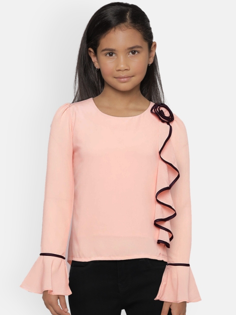 

Peppermint Girls Peach-Coloured Solid Top