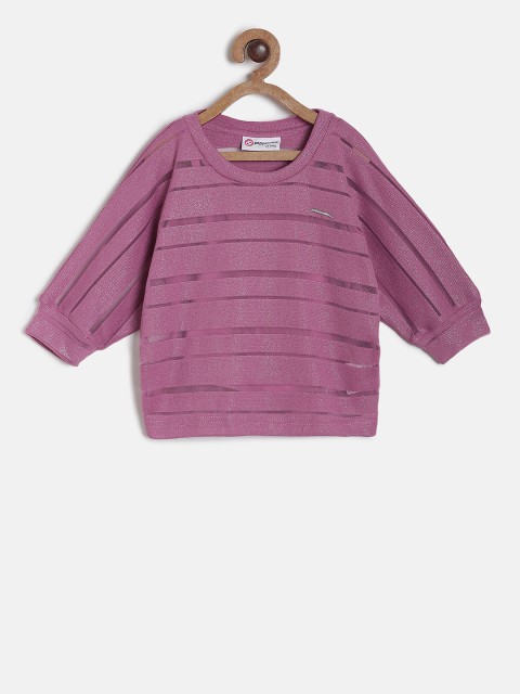 

Peppermint Girls Pink Self Design Top