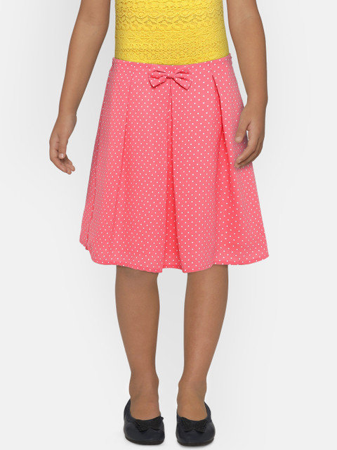 

Peppermint Girls Pink & White Printed Flared Skirt