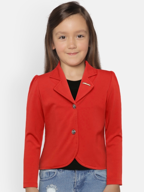 

Peppermint Girls Red Solid Jacket