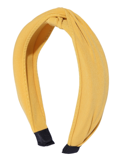 

Bellofox Women Mustard Yellow Solid Knot Detail Hairband