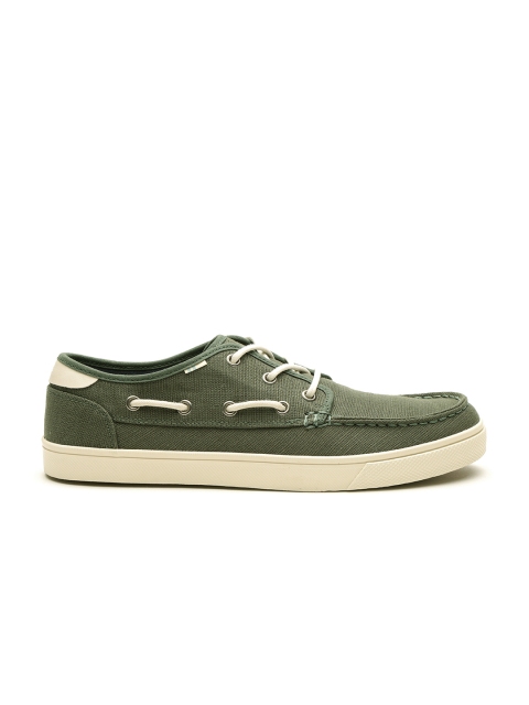 

TOMS Men Olive Green Boat Shoes