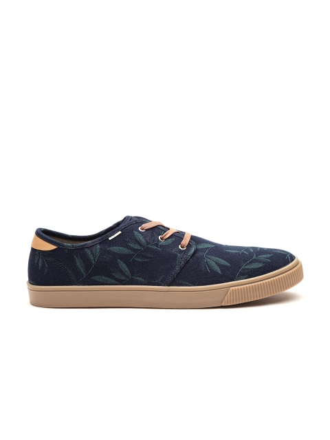 

TOMS Men Navy Blue & Green Leaf Patterned Sneakers