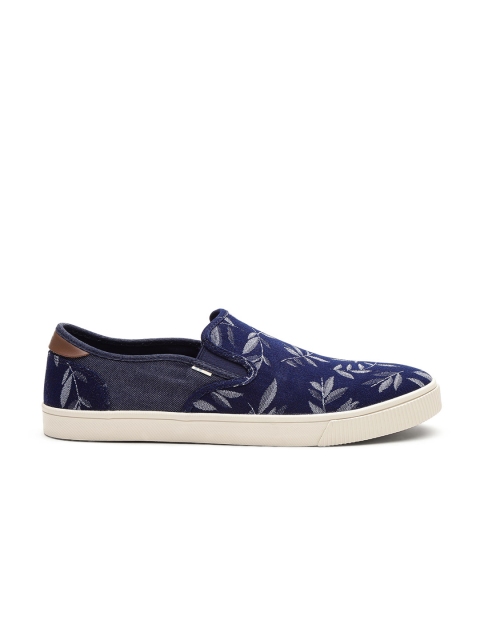 

TOMS Men Navy Blue & White Printed Denim Slip-On Sneakers