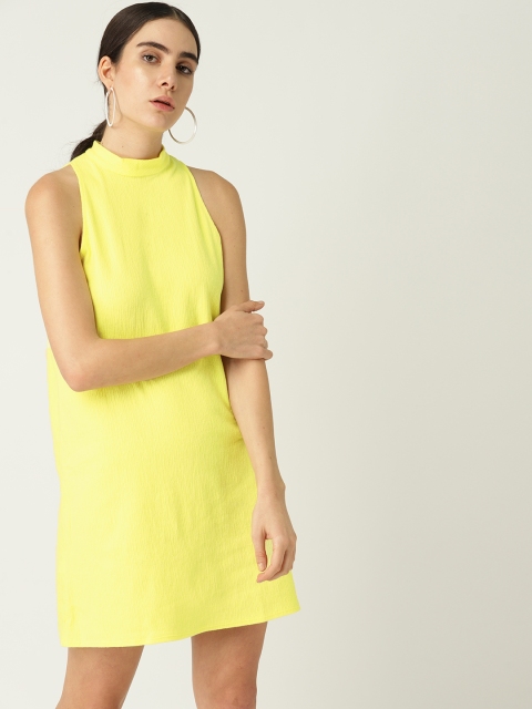 

MANGO Women Yellow Solid A-Line Dress