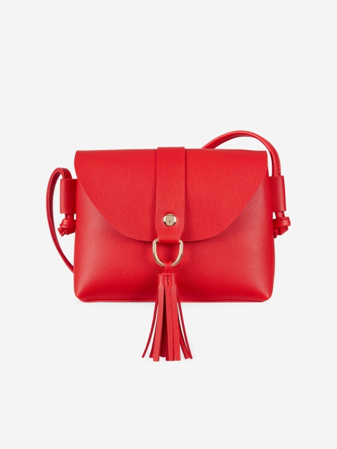 

DOROTHY PERKINS Red Solid Sling Bag with Tasselled Detail