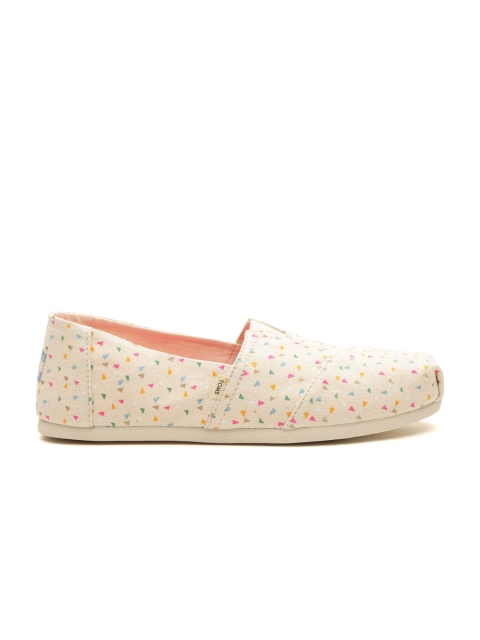 

TOMS Women Beige Printed Slip-On Sneakers