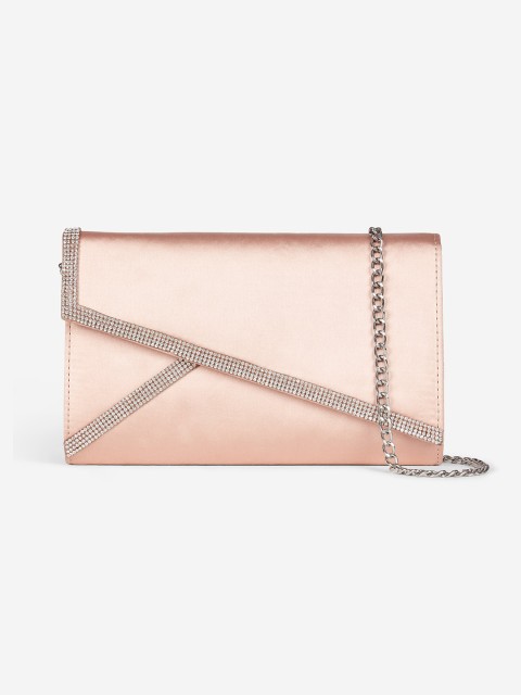 

DOROTHY PERKINS Peach-Coloured Solid Clutch