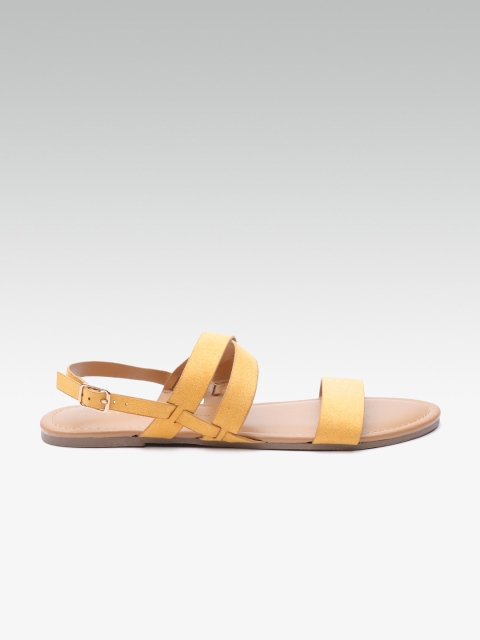 

DOROTHY PERKINS Women Mustard Yellow Solid Open Toe Flats