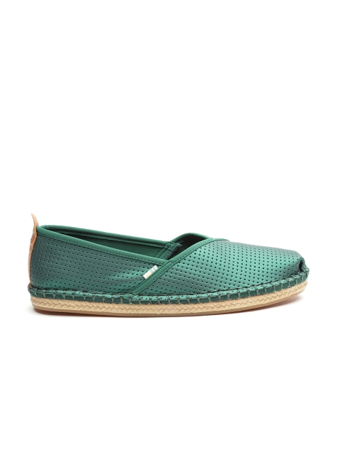 

TOMS Women Green Perforated Espadrilles