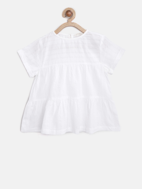 

Mango Kids Girls White Solid A-Line Top