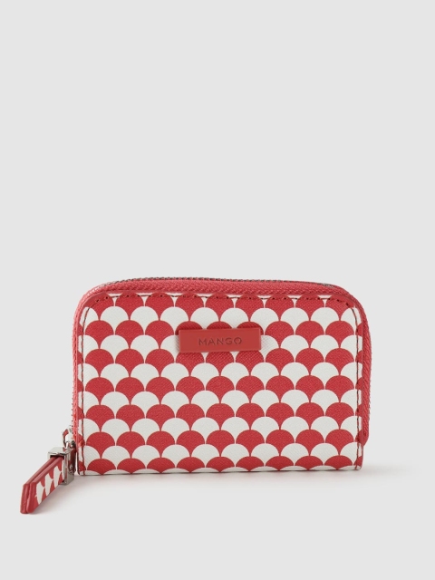

MANGO Red & White Printed Coin Purse