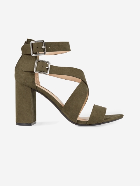 

DOROTHY PERKINS Women Olive Green Solid Block Heels