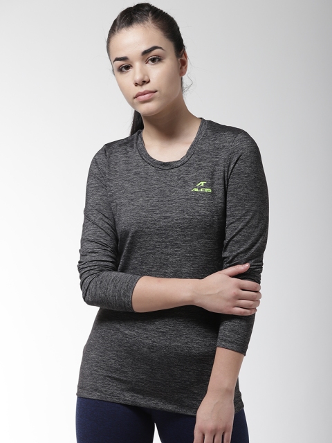 

Alcis Women Charcoal Grey Solid Round Neck T-shirt