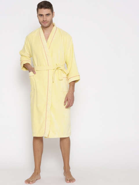 

SPACES Unisex Yellow Solid Bath Robe 1034510