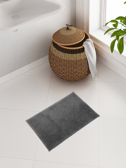 

CORE Designed by SPACES Charcoal Grey Solid Plush Bath Rug