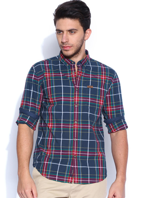 

U.S. Polo Assn. Denim Co. Navy Checked Casual Shirt, Navy blue