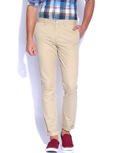 

U.S. Polo Assn. Beige Slim Fit Casual Trousers